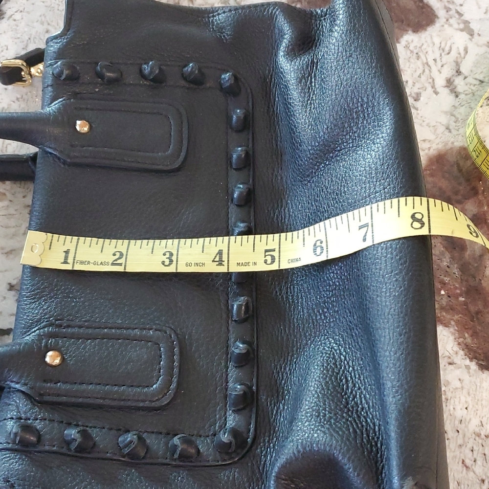 Vince Camuto Black Leather Satchel Crossbody  Handbag - Picture 14 of 16